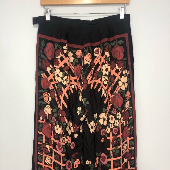 Anthropologie X Anna Sui Floral Motif Wide Leg Pants Multicolor Size 8 - Picture 12 of 13